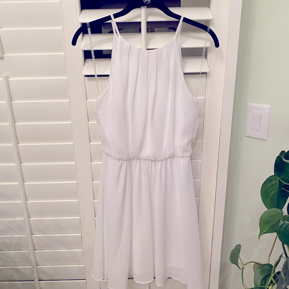 Francesca's White Halter Midi Dress - Size M